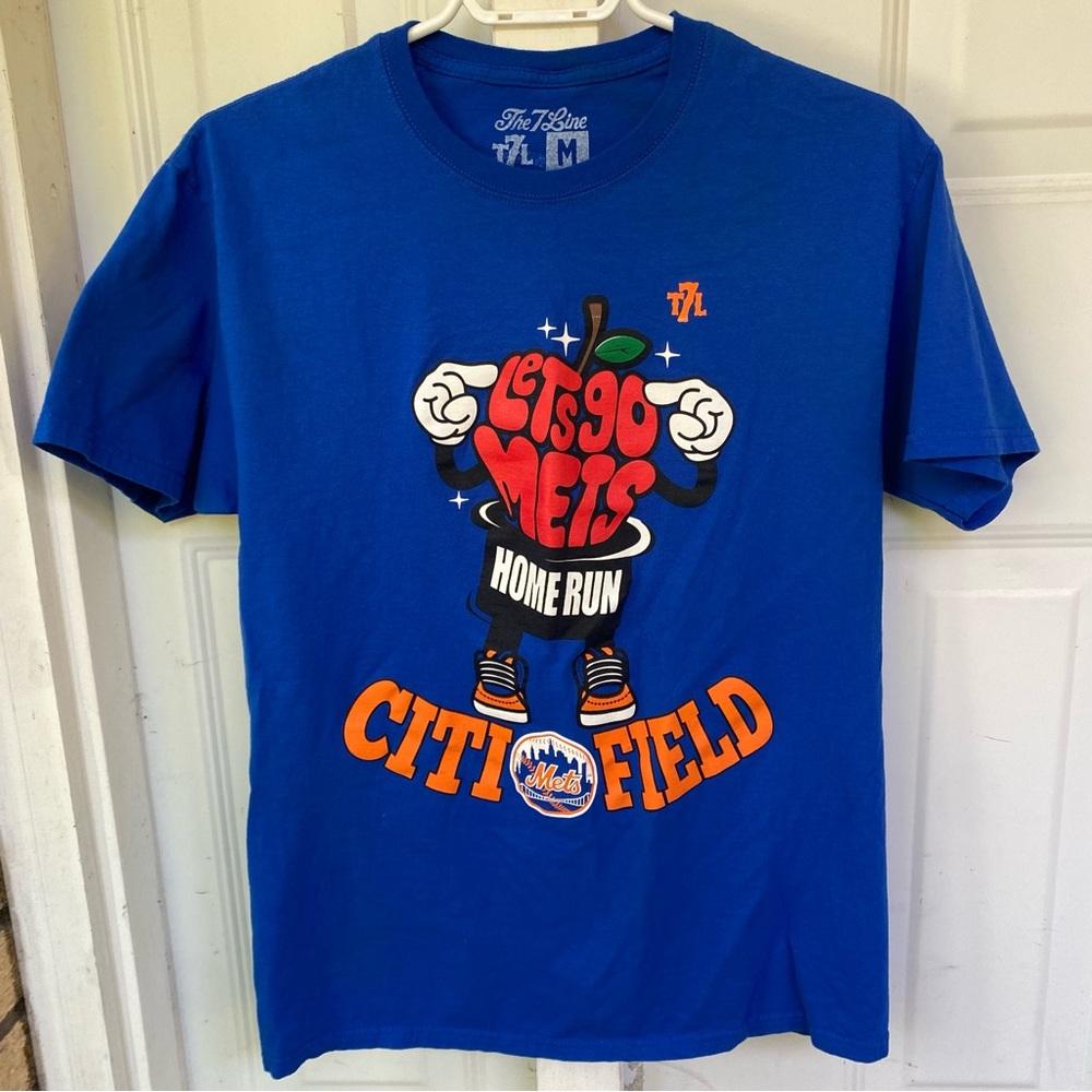 Let's Go York Mets Home Run Apple Citi Field T-Shirt Size M Unisex